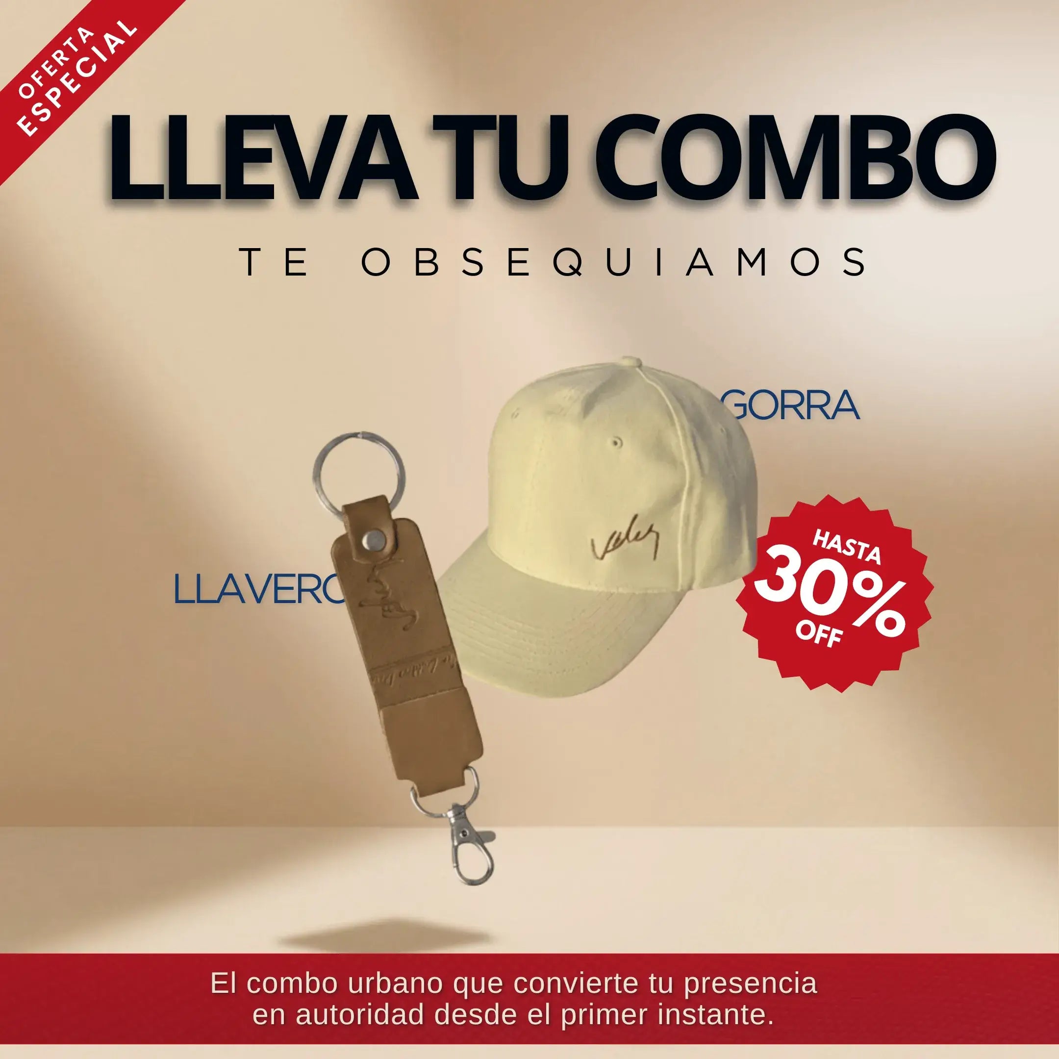 Combo Pechero Gorra Correa Billetera + llavero Vz
